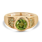 Natürlicher Peridot-Ring, 925 Silber vergoldet (Größe 16.00) ca. 1.58 ct