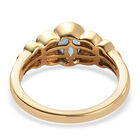 London Blau Topas und Zirkon Ring 925 Silber vergoldet  ca. 0,98 ct image number 5