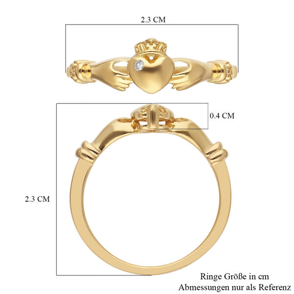 Diamant Ring 925 Silber vergoldet image number 6