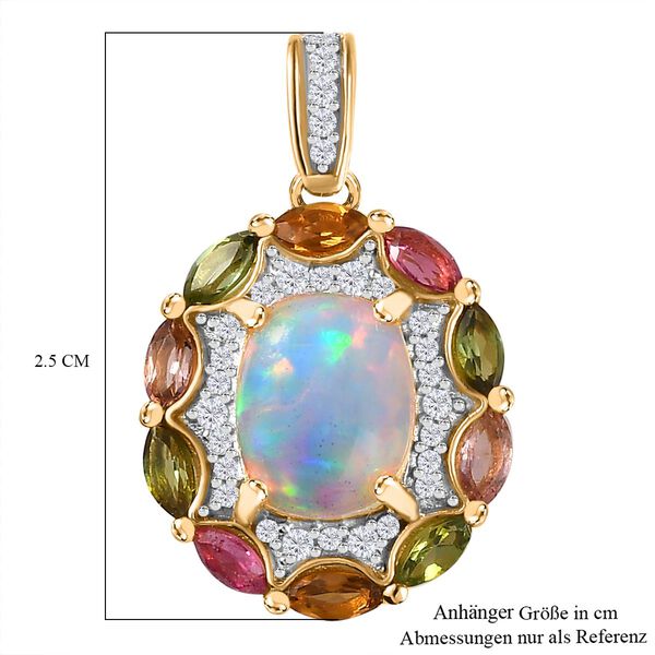 AA Nat&uuml;rlicher, &auml;thiopischer Welo Opal, Multi-Turmalin und Zirkon Anh&auml;nger - 2,49 ct. image number 7