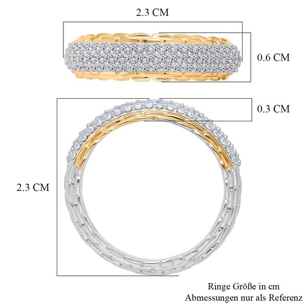 LUXURIANT DIAMOND - Lab Grown Diamant SI-GH Ring 925 Silber Rhodiniert und 750 Gelbgold Vermeil (Gr&ouml;&szlig;e 18.00) ca. 0,55 ct image number 6