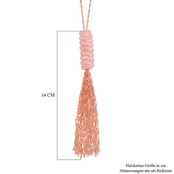 Weißer Kristall Halskette ca. 70 cm Reines Messing image number 5