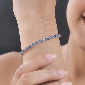 Tansanit und Zirkon 19cm Armband - 5,38 ct.