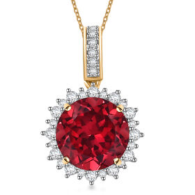 AAA Lab Grown Padparadscha Saphir, Lab Grown Diamant Schmuckset 417 Gold, 417 Gold Gelbes Gold ca. 4,27 ct.