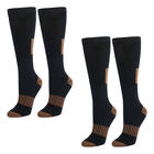 2er-Set Kupferfaser-Kompressions-Strumpfe, Antibakteriell und Anti-Geruch, L/XL (41-45), Schwarz