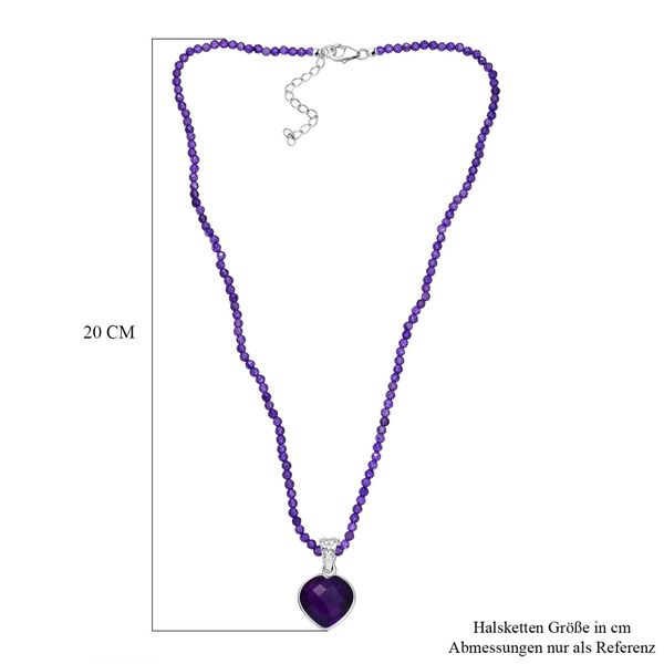 D'joy Afrikanischer Amethyst Anh&auml;nger mit Kette (ca. 45 cm + 5 cm Extender), 925 Silber rhodiniert ca. 41,50 ct. image number 6