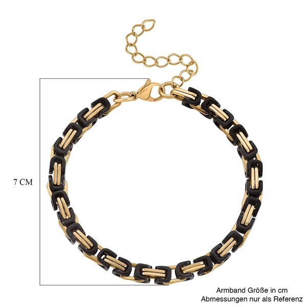 K&ouml;nigsarmband, Reiner Edelstahl, biclor, ca. 19 cm image number 5