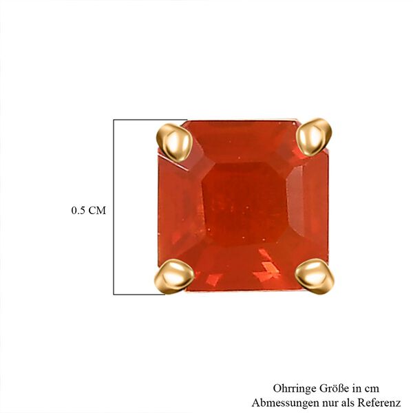 AAAA Blaze Feueropal Ohrringe 925 Silber 750 Gelb Vergoldet ca. 0.45 ct image number 6