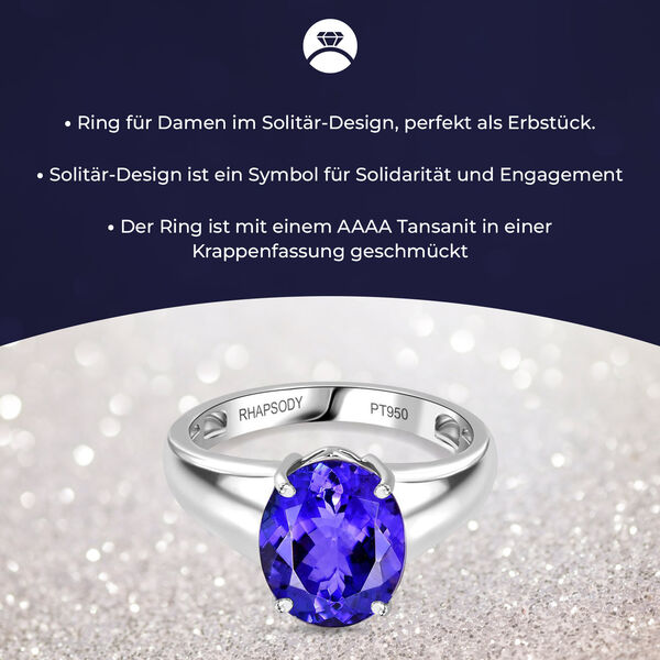 RHAPSODY AAAA Tansanit Ring in 950 Platin - 4,40 ct. image number 2