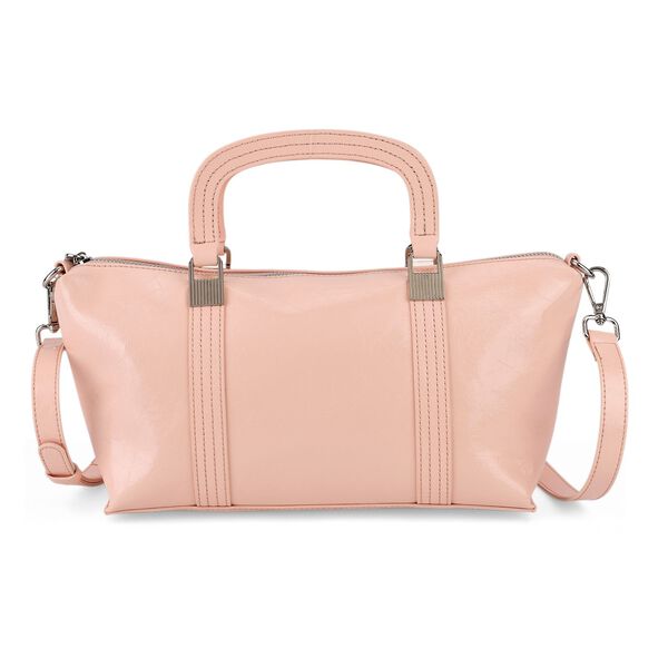 Eleganter Leder Crossbody Tasche im Clean Chic Look 27 x 17 x 10 cm Ros&eacute; image number 6