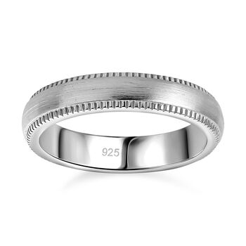 Klassischer Bandring, 925 Silber rhodiniert, (Gr&ouml;&szlig;e 18.00) ca. 4,73g