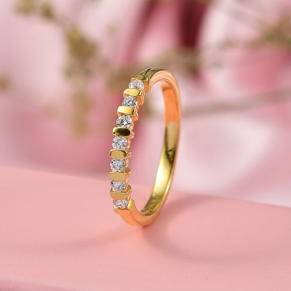 LUXURIANT SI-GH Labor Diamant Ring, 925 Silber 750 vergoldet - 0,20 ct. image number 2