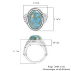 Blaues Türkis Ring Edelstahl (Größe 18.00) ca. 9,97 ct image number 6