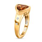 AA Serra Gaucha Citrin, Weißer Zirkon Ring, 925 Silber Gelbgold Vermeil, (Größe 17.00) ca. 2.26 ct image number 4