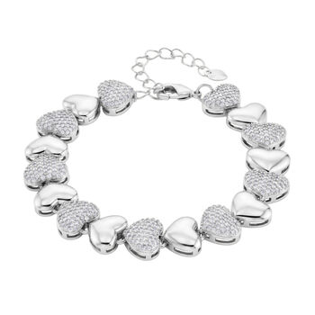 Wei&szlig;er Zirkonia Armband ca. 18 cm Nickelfreies Messing Standard 4.50 ct