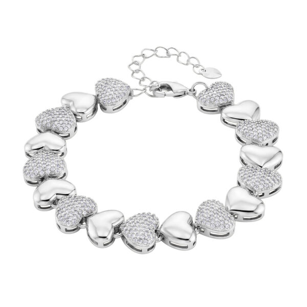 Wei&szlig;er Zirkonia Armband ca. 18 cm Nickelfreies Messing Standard 4.50 ct