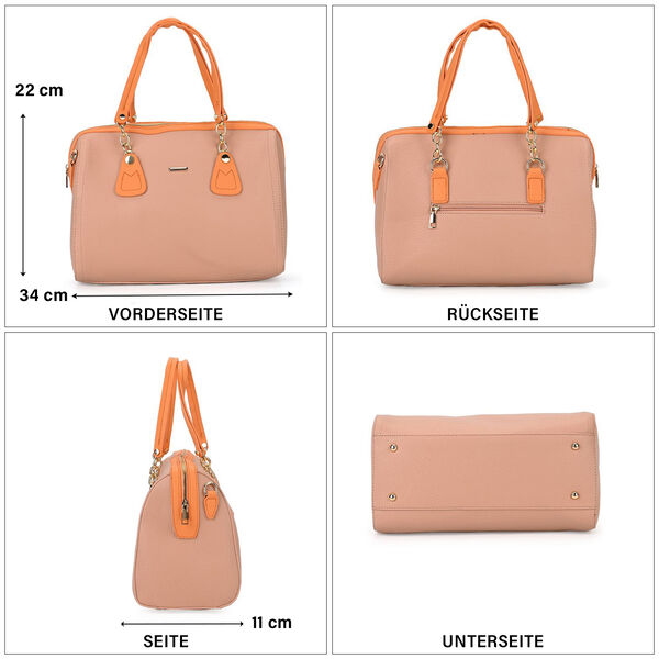 SATCHEL Moderne Handtasche mit Crossbody Gurt, 34x11x22 cm, rosa image number 4