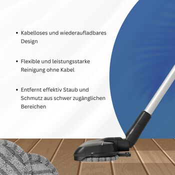 Akku-Staubsauger, BLDC Digitalmotor, 150W, 22,2V, &Uuml;berhitzungs- und Staubschutz, Grau