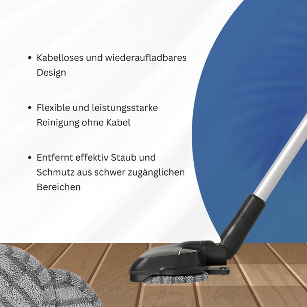 Akku-Staubsauger, BLDC Digitalmotor, 150W, 22,2V, &Uuml;berhitzungs- und Staubschutz, Grau image number 2