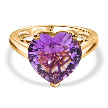 D'Joy AA Rose De France Amethyst Ring 925 Silber Gelbes Gold (Gr&ouml;&szlig;e 18.00) ca. 5,41 ct