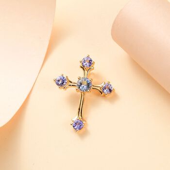 Tansanit Kreuz Anh&auml;nger - 1,39 ct.