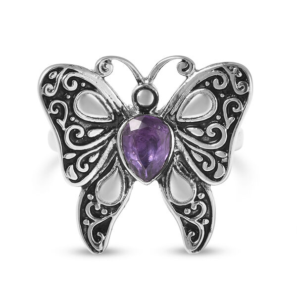 Afrikanischer Amethyst Schmetterling-Ring - 2 ct.
