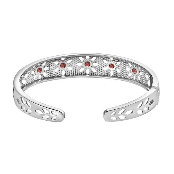 Roter Granat Armreif ca. 19 cm Edelstahl ca. 3.32 ct image number 5