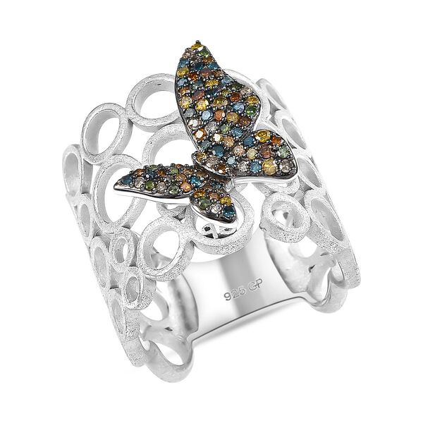 GP Trionfo Kollektion - Multi Diamant und Kanchanaburi blauer Saphir Ring - 0,54 ct. image number 4
