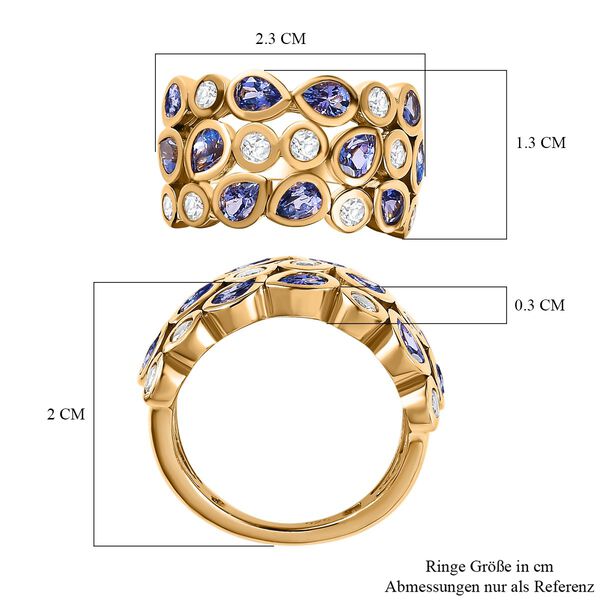 Tansanit und Zirkon Ring - 2,96 ct. image number 7