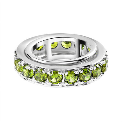 Peridot Zirkonia Ring Nickelfreies Messing platiniert (Gr&ouml;&szlig;e 19.00)