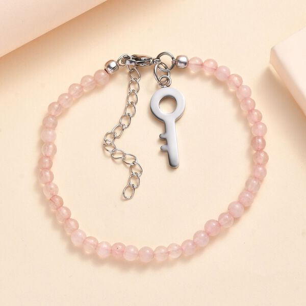 Rosenquarz Armband mit Anh&auml;ngern, 19 cm - 25 ct. image number 2