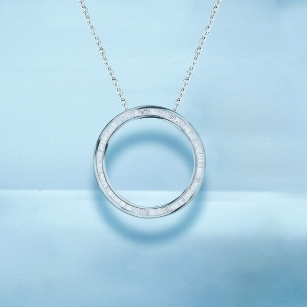 Wei&szlig;er Diamant-Anh&auml;nger mit 45cm Kette - 1 ct. image number 2