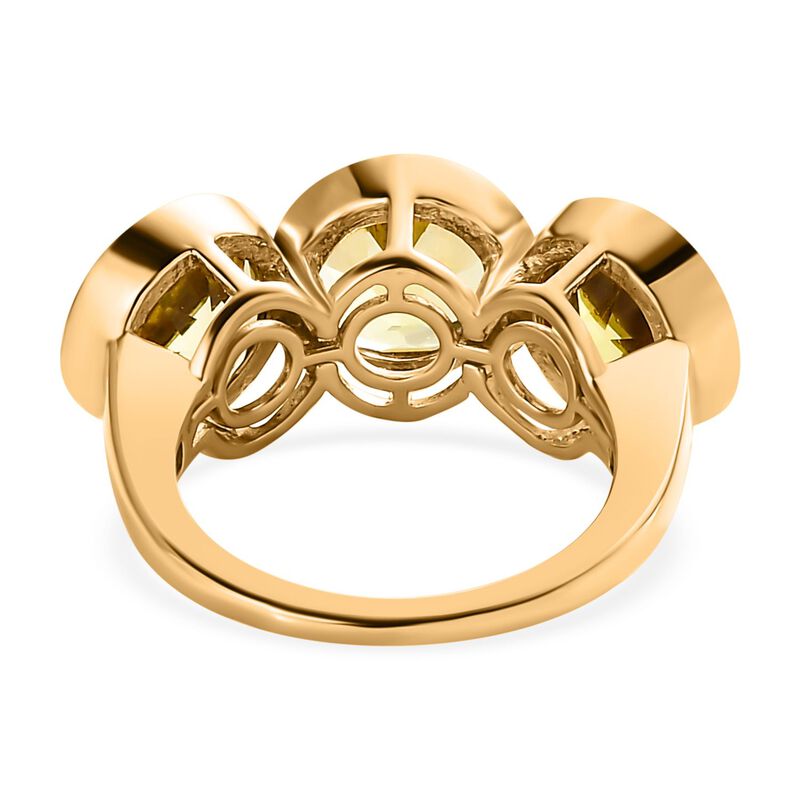 Ouro Verde-Quarz Ring, 925 Silber vergoldet, (Größe 16.00) ca 