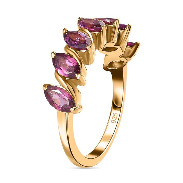 Nat&uuml;rlicher Rhodolith Granat Ring 925 Silber Gelbgold Vermeil (Gr&ouml;&szlig;e 19.00) ca. 2.14 ct image number 5