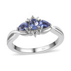 AA Tansanit-Ring, 925 Silber platiniert  ca. 0,58 ct image number 3