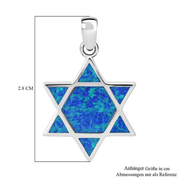 Simulierter blauer Opal Stern-Anhänger image number 5