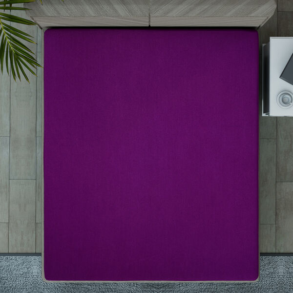 SERENITY NIGHT: Spannbettlaken aus 100% Bambus, 150x200x30 cm, Pflaume image number 1