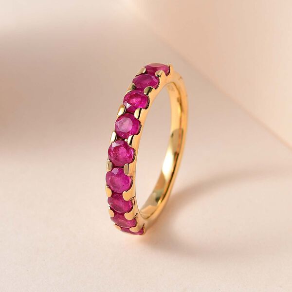 Afrikanischer Rubin (Fissure gef&uuml;llt) Ringe 925 Silber vergoldet (Gr&ouml;&szlig;e 16.00) ca. 1.53 ct image number 2