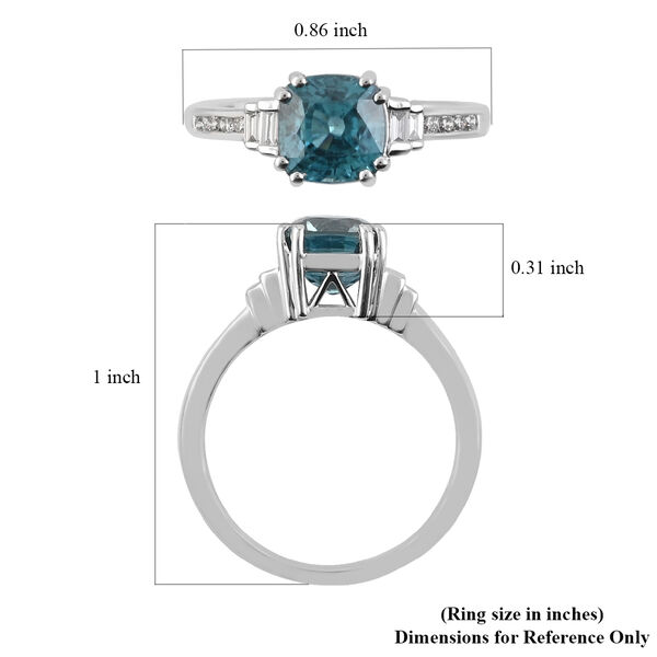 RHAPSODY AAAA Ratanakiri blauer Zirkon und Diamant-Ring, VS E-F, 950 Platin  ca. 3,65 ct image number 5
