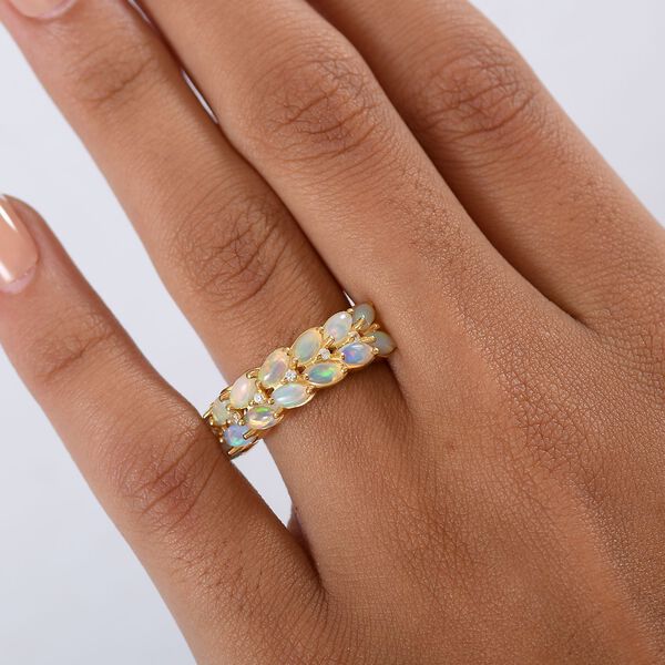 D'Joy AA nat&uuml;rlicher, &auml;thiopischer Welo Opal und Zirkon Ring - 1,53 ct. image number 2