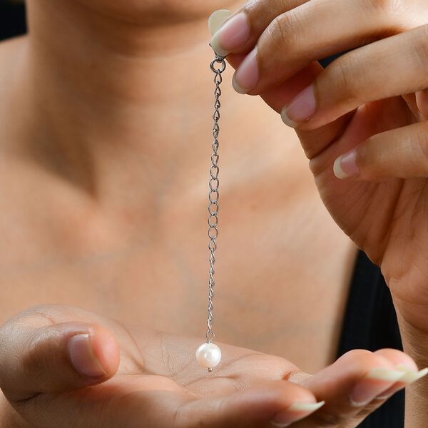 Süßwasser Perle Extender mit Karabinerverschluss, 925 Silber platiniert image number 2