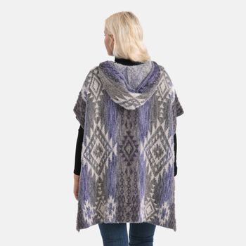 La Marey signature Printed pattern with hoodie ponchos