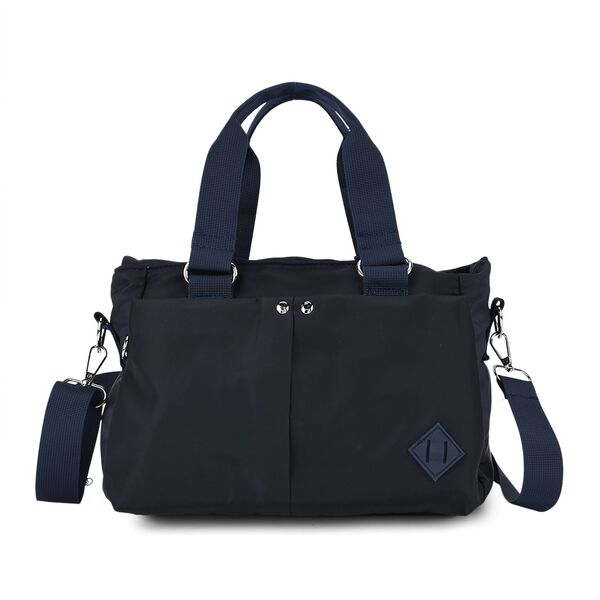 Crossbody Tasche mit mehreren Reißverschlussfächern, abnehmbarem Schulterriemen und Tragegriffen, 26x11x20cm, Dunkelblau image number 0