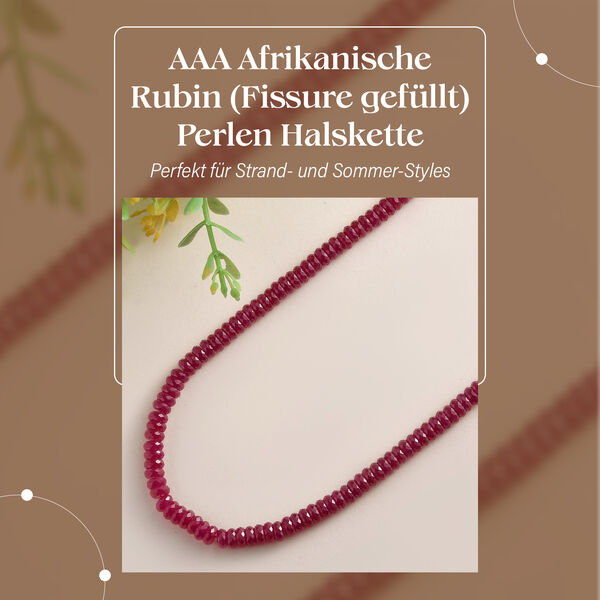 AAA afrikanische Rubin-Halskette, 45 cm - 141 ct. image number 2