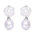 Jardin Kollektion - S&uuml;&szlig;wasserperlen und wei&szlig;e Perlmutt-Ohrringe, 925 Silber rhodiniert