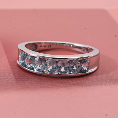 D’joy AA Blauer Zirkon Ring 925 Silber rhodiniert (Größe 19.00) ca. 1,82 ct image number 1