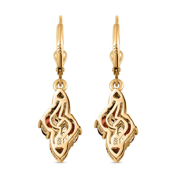 Mosambik Granat Ohrringe 925 Silber Gelbgold Vermeil ca. 2,42 ct. image number 5