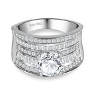 Moissanit Ring, 925 Silber platiniert (Größe 16.00) ca. 3.59 ct