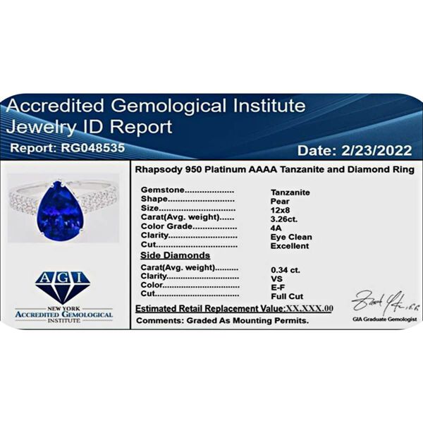 RHAPSODY AAAA Tansanit und VS-EF Diamant Ring in 950 Platin - 3,60 ct. image number 7