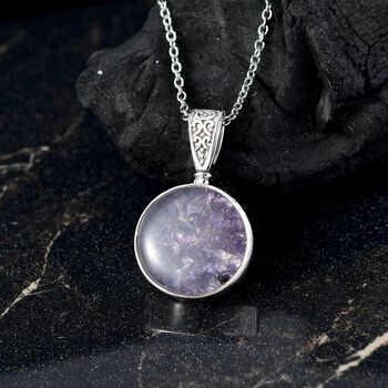 Tansanit-Matrix Anh&auml;nger mit Kette ca. 50 cm, Nickelfreies Messing und Reiner Edelstahl, ca. 6.00 ct